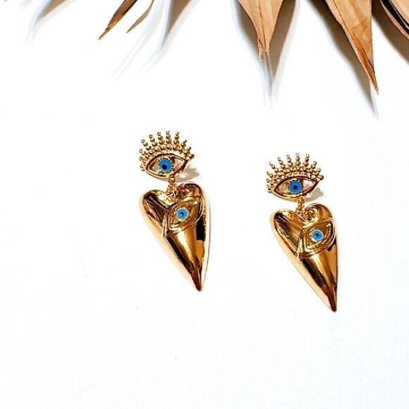 Evil eye earrings N415 - Picture 2 of 5